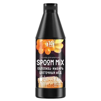 Основа для напитков SPOOM MIX Облепиха, имбирь, цветочный мёд, бутылка 1 кг