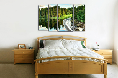 Модульная картина "Широкий водопад"