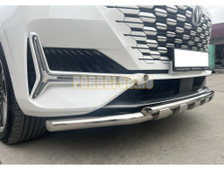 Защита переднего бампера двойная с перемычками Папа Тюнинг d60/42 для CHANGAN UNI-K 2023-