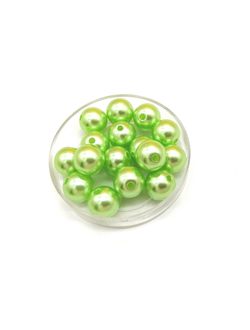 Бусины пластиковые под жемчуг 10 мм, цвет зеленый