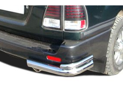 Защита заднего бампера "уголки" двойная d76/42 для Toyota Land Cruiser 100 (1998-2006)