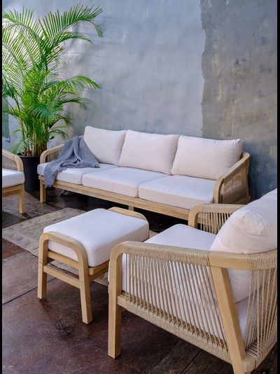 Диванная группа из акации RIMINI с обеденным столом 150см L