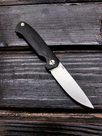 Фрикционный складной нож Микрос сталь AUS10, рукоять G10, цвет черный