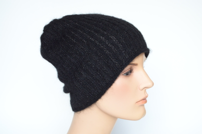 Черная женская вязаная шапка Вицио Италия