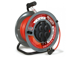 Удлинитель силовой на металлической катушке Ресанта СУ-3х1,5-30/3