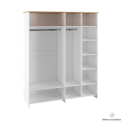 Теодора Шкаф 4Д Белый/Дуб крафт