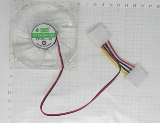 Кулер 80x80х25 mm 12V, 4 pin + 4 pin LED разноцветный