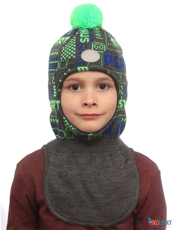 Шапка-шлем  21202-06, цвет темно-серый, ярко-синий, р. 48-50