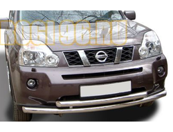 Защита переднего бампера двойная (радиус)	d60/42 для Nissan X-trail T31 (2007-2010)