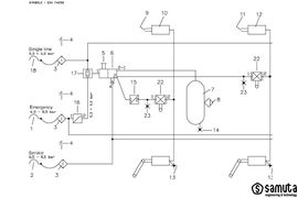 Схема принципиальная DIN 74253 Тормозное оборудование для автомобилей и прицепов графические символы