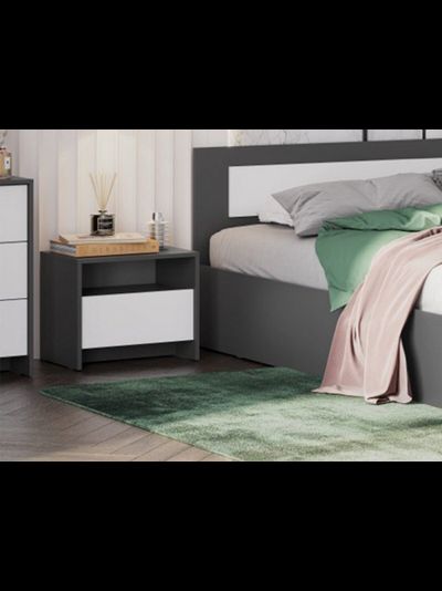 Дольче Тумба прикроватная  Графит/Белый