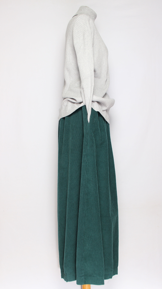 ЮБКА-БРЮКИ вельвет "ЗАЩИПЫ" мокко, малахит р.46-54