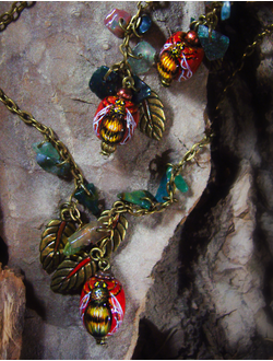 "Пчёлы с медовых лугов", комплект украшений в стиле бохо-шик
