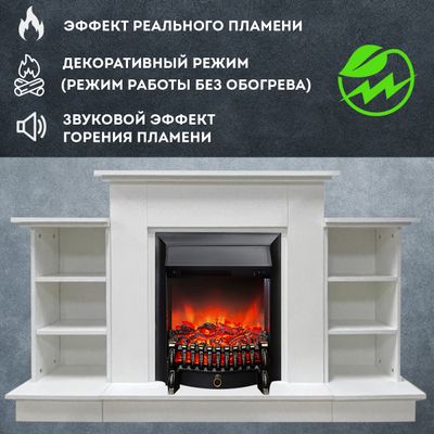 Электрокамин Лорд Премиум WT с очагом Fobos