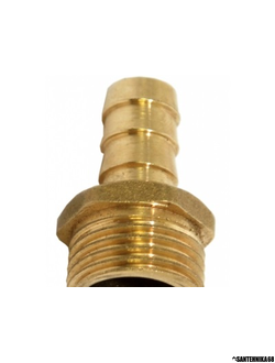 Переход латунный ерш со шланга 8 10 12 14 16 18 20 мм на резьбу 1/2" нар.р.