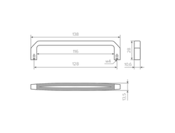 Ручка  Tetra C=128 золото брашированное  (02.0457)  AQ *