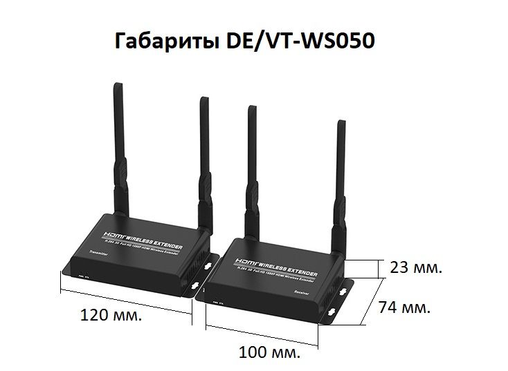 DE/VT-WS050 беспроводной HDMI удлинитель для Full HD (50/100 м.)