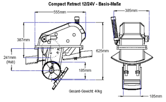 Угловое подруливающее устройство Max Power COMPACT RETRACT 24В для парусных яхт длинной от 11.5 - 15 метров