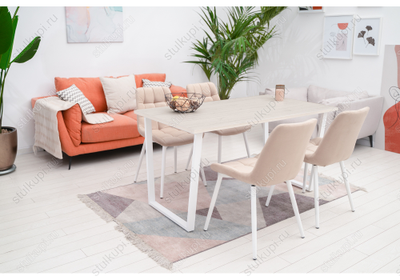 Стол Лота Лофт 120 25 мм юта / белый матовый