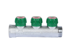 Коллектор регулирующий STOUT 1", 3 отвода 1/2" плоское уплотнение (Арт. SMB-6849-011203)