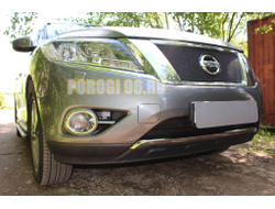 Защита радиатора Nissan Pathfinder 2014- black низ PREMIUM