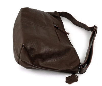 (АРТИКУЛ: 7927/0/82) СУМКА МЕШОК ЖЕНСКАЯ, БОЛЬШАЯ, НАТУРАЛЬНАЯ КОЖА, TEМНО-КОРИЧНЕВАЯ, ШИРОКИЙ РЕМЕНЬ ЧЕРЕЗ ПЛЕЧО