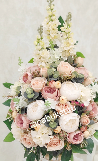 Композиция из искусственных цветов "Карамель "  № Б005