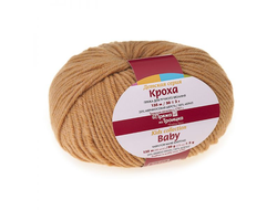 Пряжа Кроха Троицкая Состав: 20% мериносовая шерсть, 80% акрил, Вес и длина нити в мотке: 50 г, 135 м. цвет беж   2212