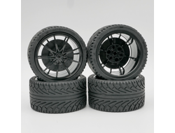 !АНАЛОГ! AN CADA68, Комплект покрышек 68.8 x 36R на диске 56х34 mm c декоративной 9 спицевой накладкой - АНАЛОГ  LEGO Technic , BLACK (AN) / 4 шт.