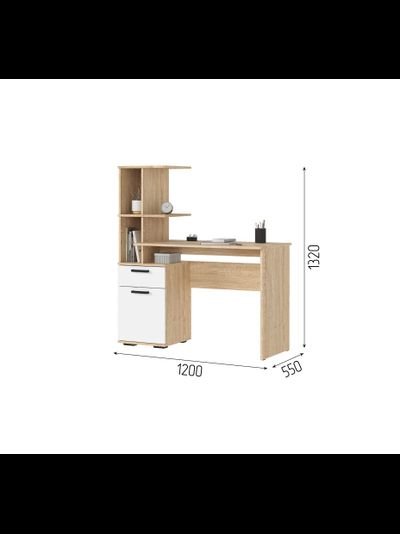 Санса СТ-01 Стол письменный Сонома/Белый