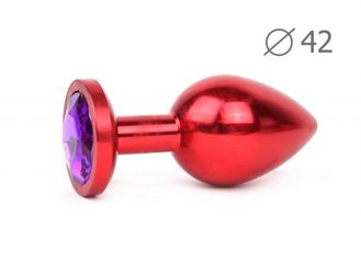 RED PLUG LARGE (втулка анальная), L 93 мм D 42 мм, вес 170г, цвет кристалла фиолетовый, арт. RL-04