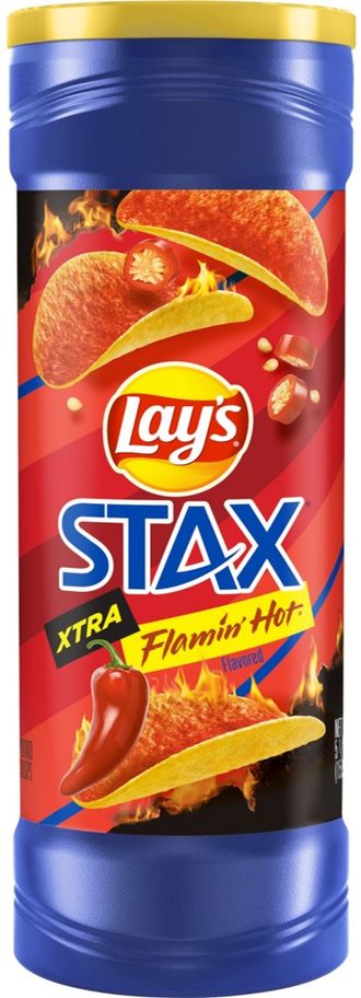 Чипсы Lays Stax Экстра Флеминг Хот в тубе 155,9гр (11 шт)