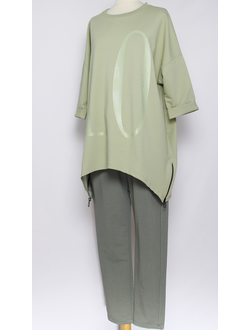 ДЖЕМПЕР БОХО  КИМОНО "LOVE" оливковый р.50,56