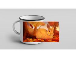 Кружка металлическая эмалированная год Кролика №7