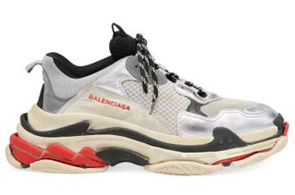 Balenciaga Triple-S (БАЛЕНСИАГА) серебристо-красные женские (36-41)