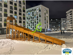 Зимняя деревянная горка "IgraGrad Snow Fox 12 м" с двумя скатами