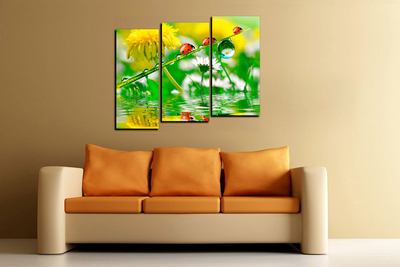 Модульная картина "Семья божьих коровок"