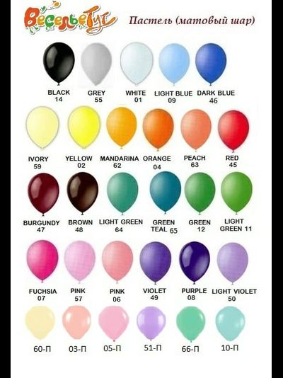 Гелиевые шары 12"/30 см цвета пастельные