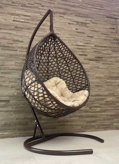 Подвесное кресло-кокон ЛАУРА Montblanc (Монблан) коричневый + каркас