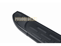 Пороги алюминиевые "Premium Black" 2000 черные Slitkoff для Volkswagen TERAMONT (2018-2025)