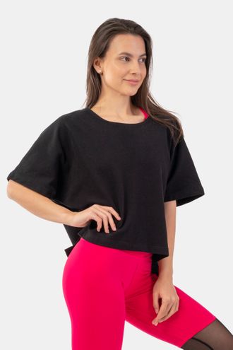 Футболка ORGANIC COTTON LOOSE FIT “THE MINIMALIST” CROP TOP 417 Черная