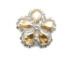 ПУГОВИЦЫ ДЕКОРАТИВНЫЕ СО СТРАЗАМИ, 34 мм. 50 шт. РК-00059. Цвет: шампань