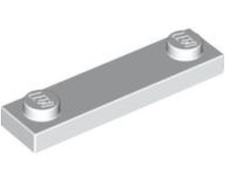 Plate, Modified 1 x 4 with 2 Studs without Groove, White (92593 / 4597131)