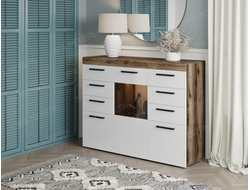 КОМОД БАСТОН (Дуб делано/Белый глянец)