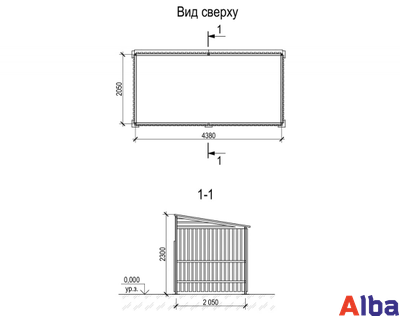 Контейнерная площадка высокая с ограждением
