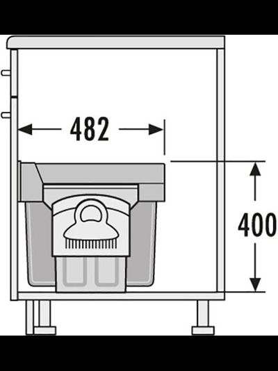 ВСТРАИВАЕМОЕ ВЕДРО ДЛЯ МУСОРА 30Л TANDEM HAILO