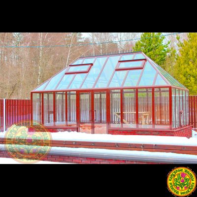 Базовая комплектация теплицы из стекла и алюминия ПЛИМУТ SL размером 6000 х 3000 мм