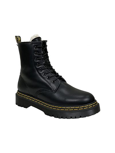 DR MARTENS 1460 BLACK SMOOTH DOUBLE STITCH С МЕХОМ