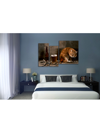 Модульная картина &quot;Вобла и кот&quot;