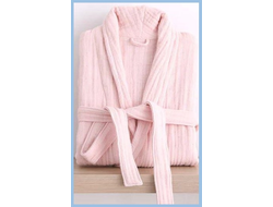 Муслиновый халат розовый L